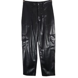 7 For All Mankind Faux Leather Cargo Straight Pants Size XS